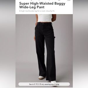 AE Dreamy Drape Woven Super High-Waisted Baggy Wide-Leg Pant